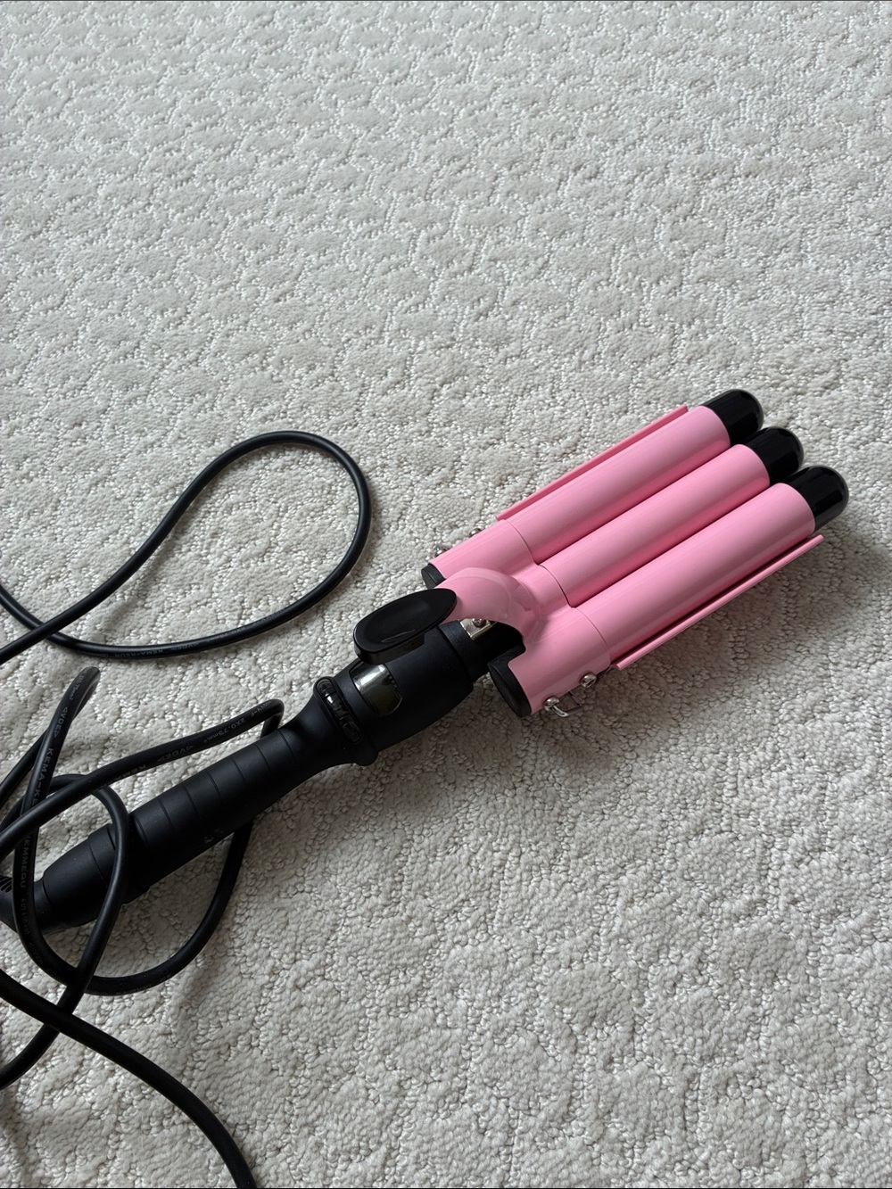 Pink Triple Barrel Hair Waver - Portable Styling Iron